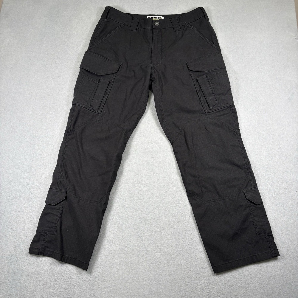First Tactical Pants Mens 34x29 Black Cargo Tactical Work Utility Ripstop